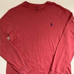 Polo Ralph Lauren Crew Neck Long-sleeved Logo T-shirt Faded Red Mens Size Medium